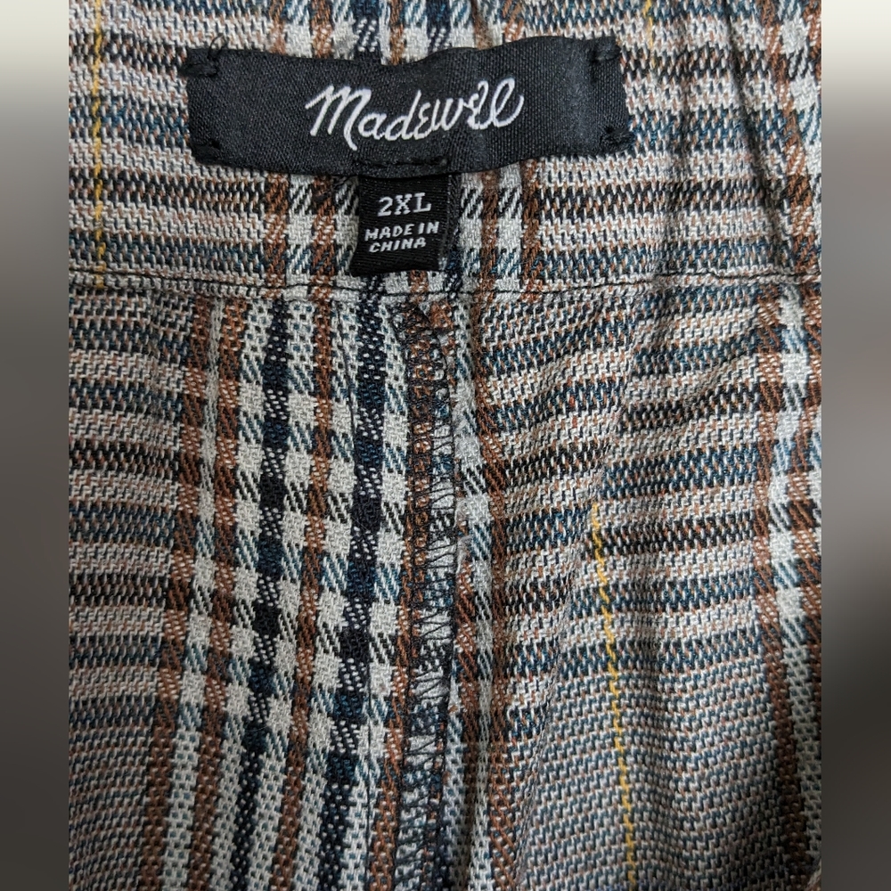 ModCloth Wide Leg Grey Plaid Suit Pants
